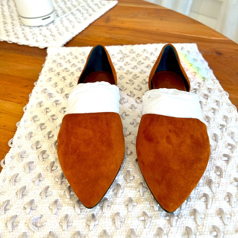 Jenny Kayne flats 35 size 5 gorgeous cognac color